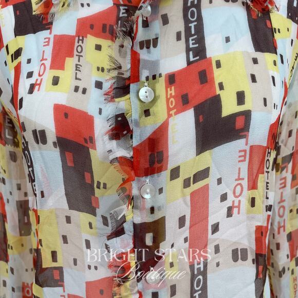 Rare Vintage Designer Hotel Silk Blouse ASO Phoebe Buffay Friends Anya Buffy ALT - Picture 8 of 14